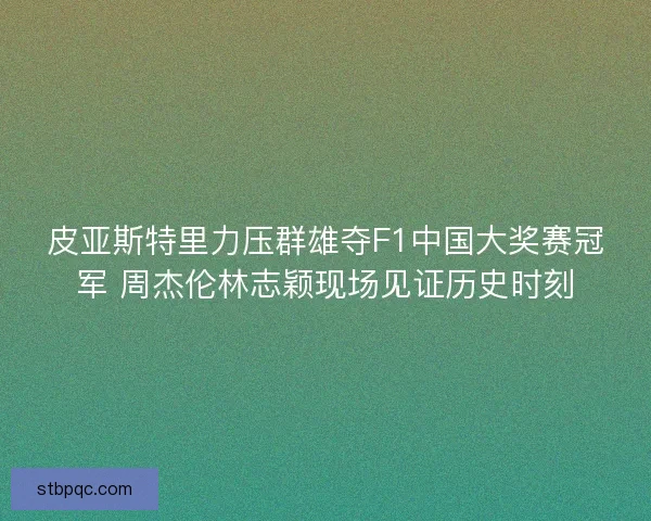 皮亚斯特里力压群雄夺F1中国大奖赛冠军 周杰伦林志颖现场见证历史时刻 皮亚斯特里力压群雄夺F1中国大奖赛冠军 周杰伦林志颖现场见证历史时刻